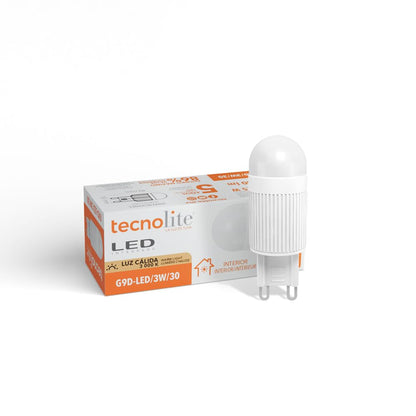 Tecnolite - Foco JCD LED Ampolleta 3 W, Luz Suave Cálida, Base G9, Atenuable