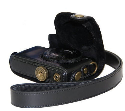 MegaGear "Ever Ready" Protective Black Leather Camera Case, Bag for Canon Power Shot S120