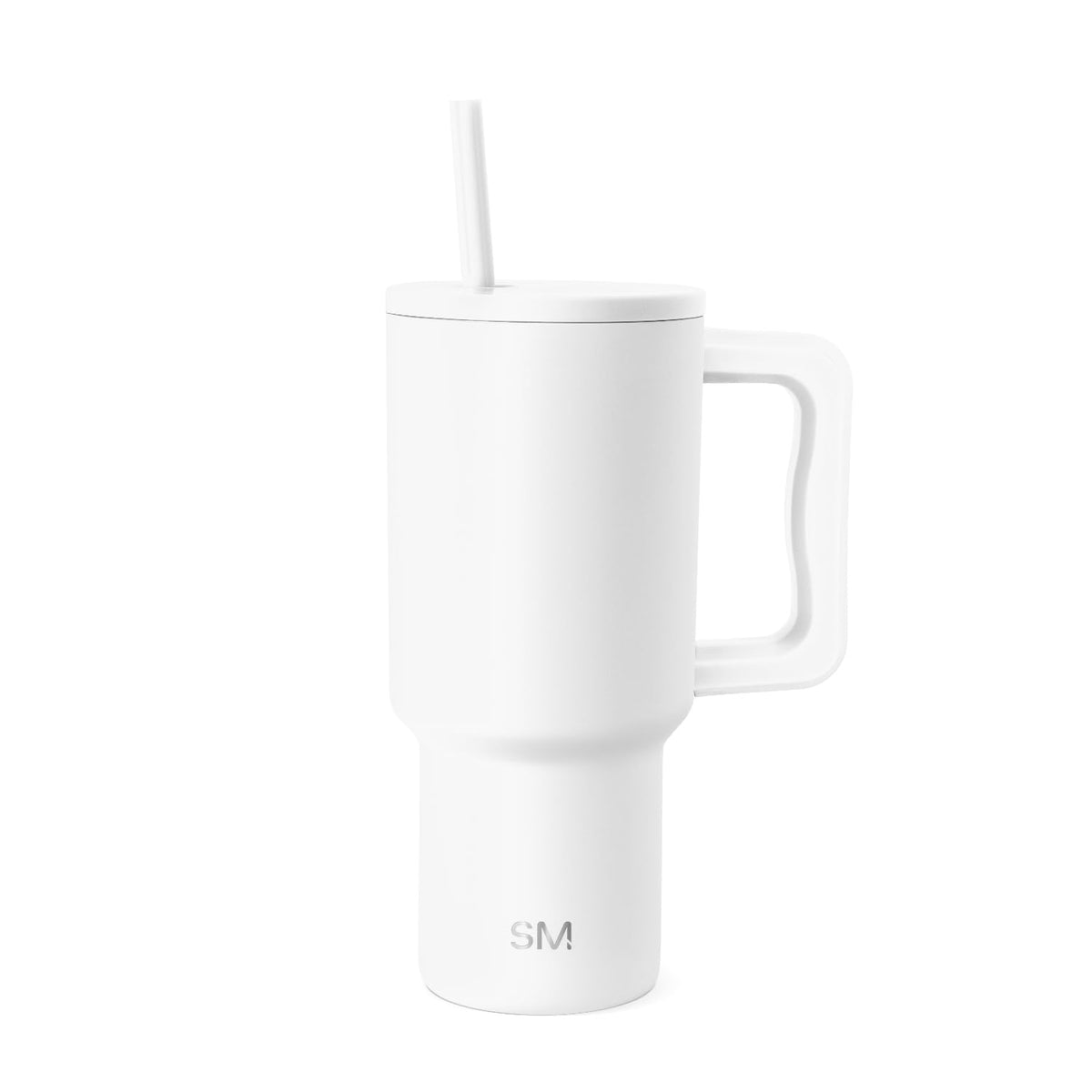 Simple Modern Trek Vaso Térmico con Asa y Popote, Acero Inoxidable, 890-1180 ml - 890 ml - -Winter White