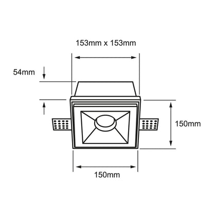 Tecnolite Downlight, Empotrable oculto, Base GX5.3, Para foco MR16, Interiores
