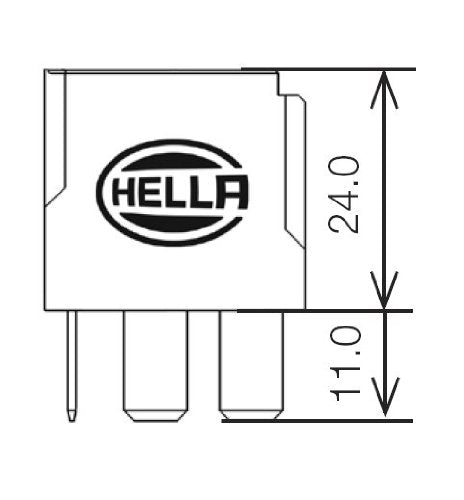 Hella Relé 12V 20/40A SPDT 931680011, Negro