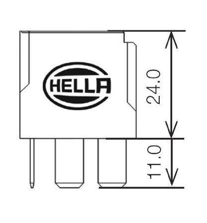 Hella Relé 12V 20/40A SPDT 931680011, Negro