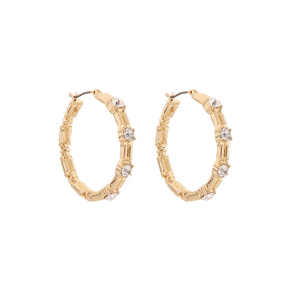 Nine West Aretes Color Dorado Pave Tunnels En Forma Varias De Terminado Brillante para Mujer