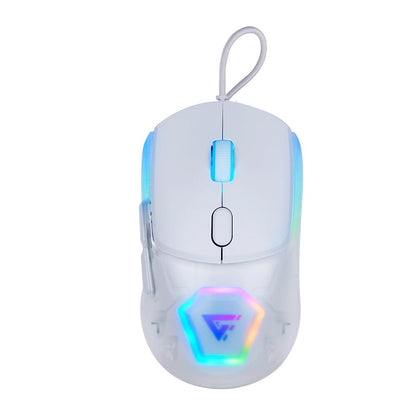 GAME FACTOR MOG530-WH Mouse Gamer Pixart 3327 hasta 12,000 dpi 1000 Hz Ajustable con Software Iluminacion RGB Framerate de 6200 fps Color Blanco