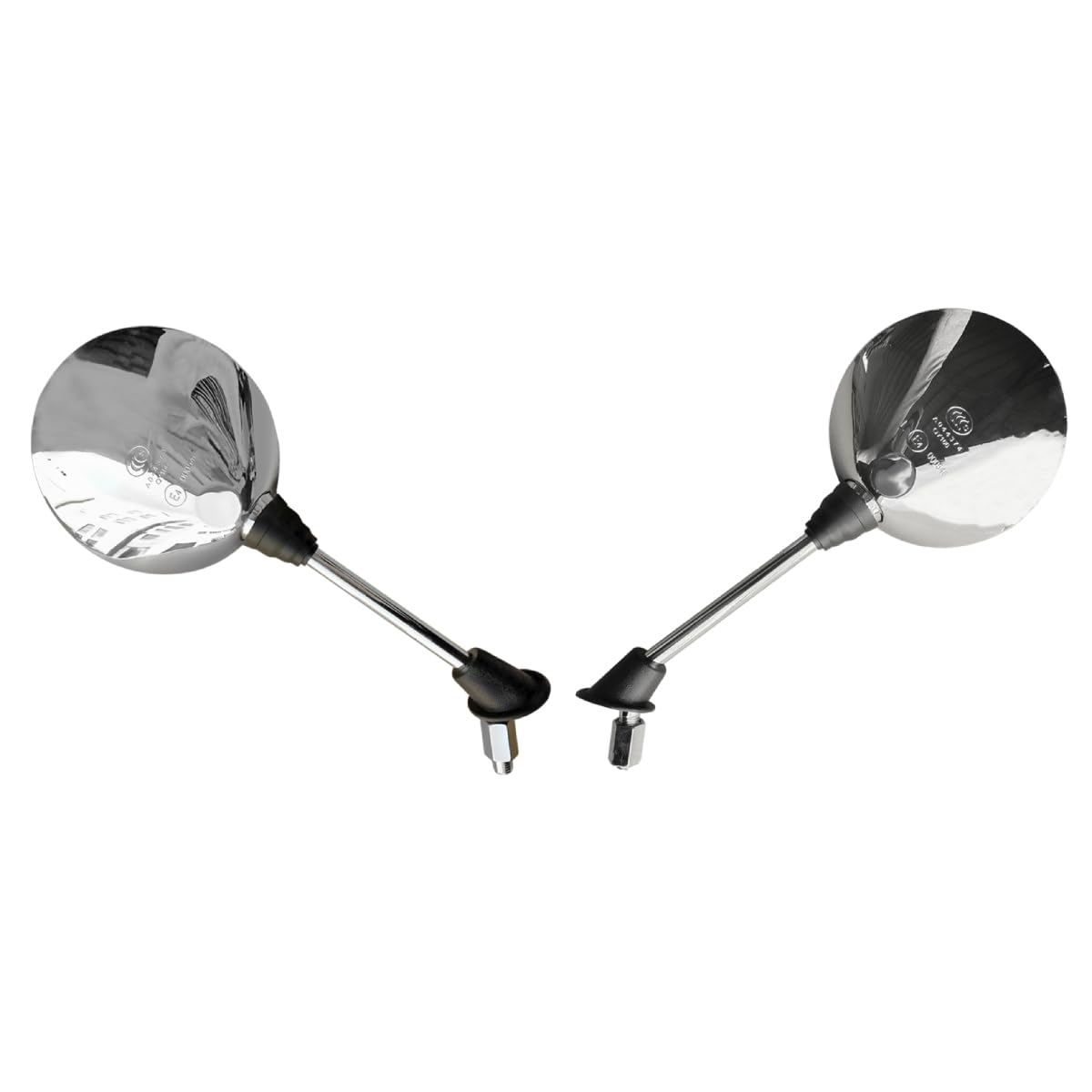 Italika F10010334 Juego Espejos Cromados con Isotipo, Gris