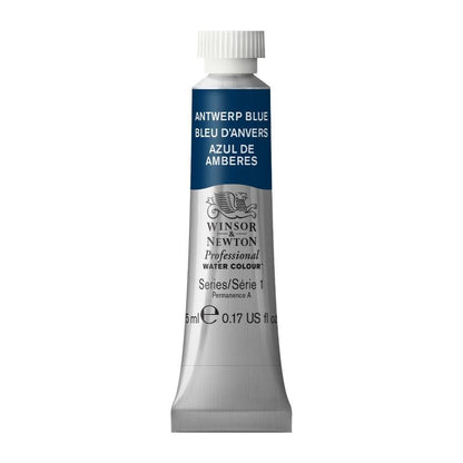 Winsor & Newton Acuarela Professional en Tubo 5 ml, Varios Colores - Tubo de 1.7 onzas - 5 ml - Azul (Antwerp Blue - 010)