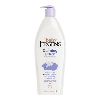 Jergens Baby, Loción Calmante Para Bebés, crema Hidratante para Bebés con Manteca de Karité y Aceite de Lavanda, 496 ml