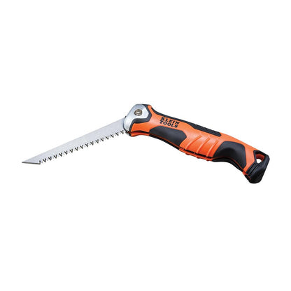 Klein Tools 31737 - Sierra de yeso plegable, sierra de mano con cierre trasero a 180 y 125 grados y agujero de amarre
