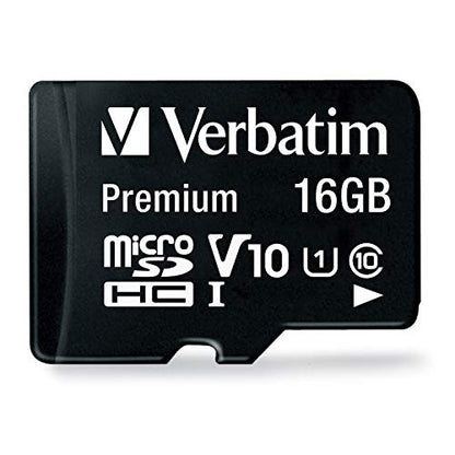 Verbatim 16 GB Premium MicroSDHC Memory Card with Adapter, Class 10 44082