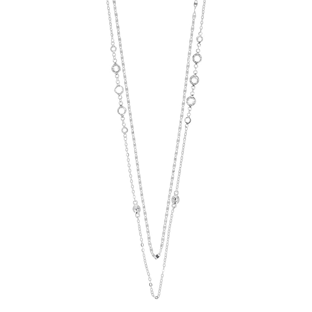 Nine West Collar Plateado Niveles para Mujer | Mediano, niveles circular, cierre tipo gancho francés, aleación metales, baño plateado