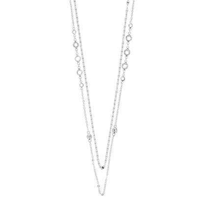 Nine West Collar Plateado Niveles para Mujer | Mediano, niveles circular, cierre tipo gancho francés, aleación metales, baño plateado