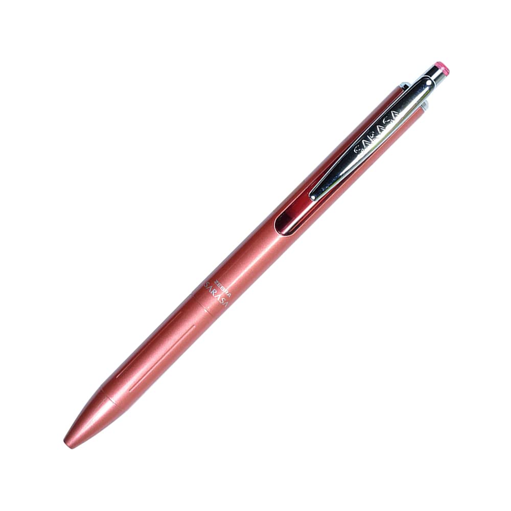 Zebra Sarasa Grand Bolígrafo Retráctil de Tinta Gel, Punto Medio, Cuerpo Metálico - Rosa