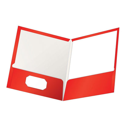 Oxford Fólder Laminado, Cubiertas Brillantes, Bolsas Internas, Caja Con 25 Piezas, Color Rojo, Tamaño Carta 51711 - Rojo