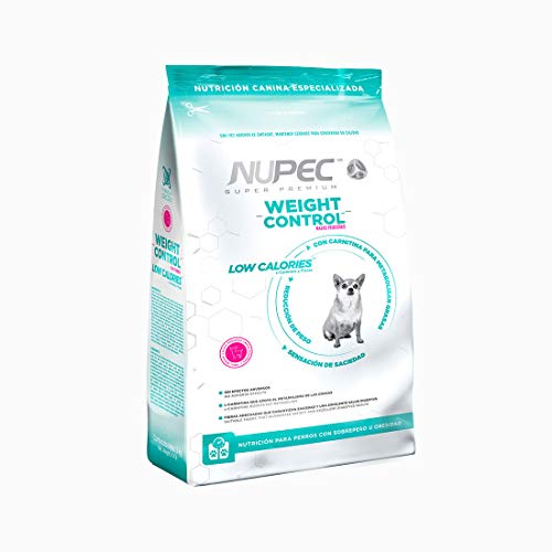 Nupec Alimento Seco para Perro Raza Pequeña Weight Control, 2 kg, 1 Pack + Alimento Húmedo, Control de Peso y Digestivo, Blanco/Menta/Naranja