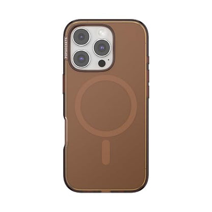 PopSockets - Funda para iPhone 16 Pro Compatible con MagSafe, Funda de teléfono para iPhone 16 Pro, Compatible con Carga inalámbrica, Solo Funda - ámbar
