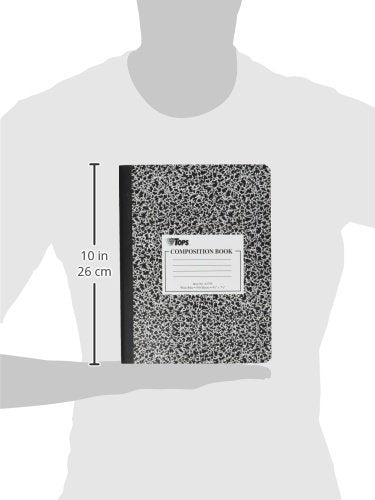 Oxford Cuadernos de composición, papel de rayas anchas, 9-3/4" x 7-1/2", cubiertas de mármol negro, 100 hojas, 12 por paquete (63795)