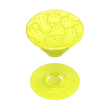 PopSockets - Empuñadura para teléfono con Soporte expandible, Agarre calcomanía, Color Amarillo y Sonriente