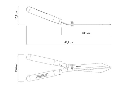 TRAMONTINA - Tijeras para Setos y Césped 12", Lámina de Acero al Carbono, Mango de Madera, Resistente, con Guarnición Metálica, Liviana y Práctica, Herramienta para Jardinería