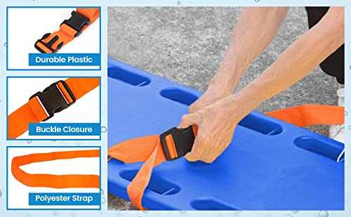 Primacare IR-5009-3 - Paquete de 3 correas para tablero de fondo, correas ajustables de inmovilización para pacientes con hebillas de liberación rápida para tablas de columna vertebral, uso médico de