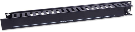 Organizador de Cables Rack 19 Pulgadas 1U, Panel Horizontal para Gestión de Cableado, Cable Management para Gabinete y Servidor, Soporte para Red y Patch Panel Intellinet 169950