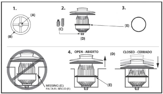 PF Waterworks Tapón universal para bañera, para presionar con el pie, Cromo, Cromado