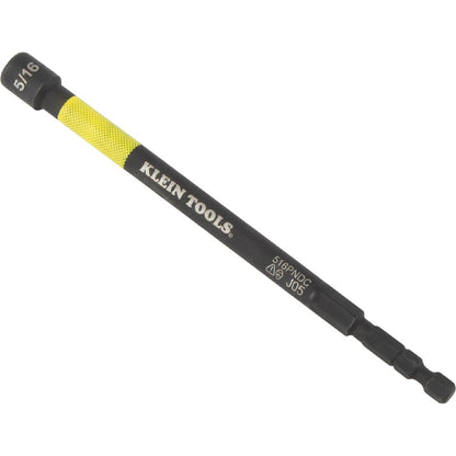 Klein Tools 65411PK3 Juego de tuercas eléctricas magnéticas codificadas por colores, unidad hexagonal de impacto de 1/4 pulgadas, eje de 5 pulgadas, alcance extendido, 3 piezas