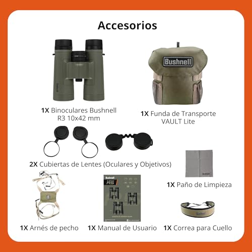 Bushnell Binoculares R3 10x42 mm Prisma Roof FMC HD Exo Barrier Impermeables IPX7