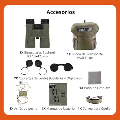 Bushnell Binoculares R3 10x42 mm Prisma Roof FMC HD Exo Barrier Impermeables IPX7