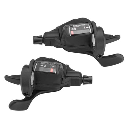microSHIFT | Juego de palanca de cambios Mezzo | Triple | 7, 8, 9 velocidades | Indicador óptico de engranajes | Compatible con Shimano