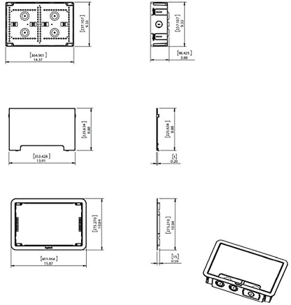 Legrand - Caja de pared de 9 pulgadas para televisores y dispositivos multimedia, caja eléctrica y de almacenamiento de doble propósito, color blanco, montaje empotrado