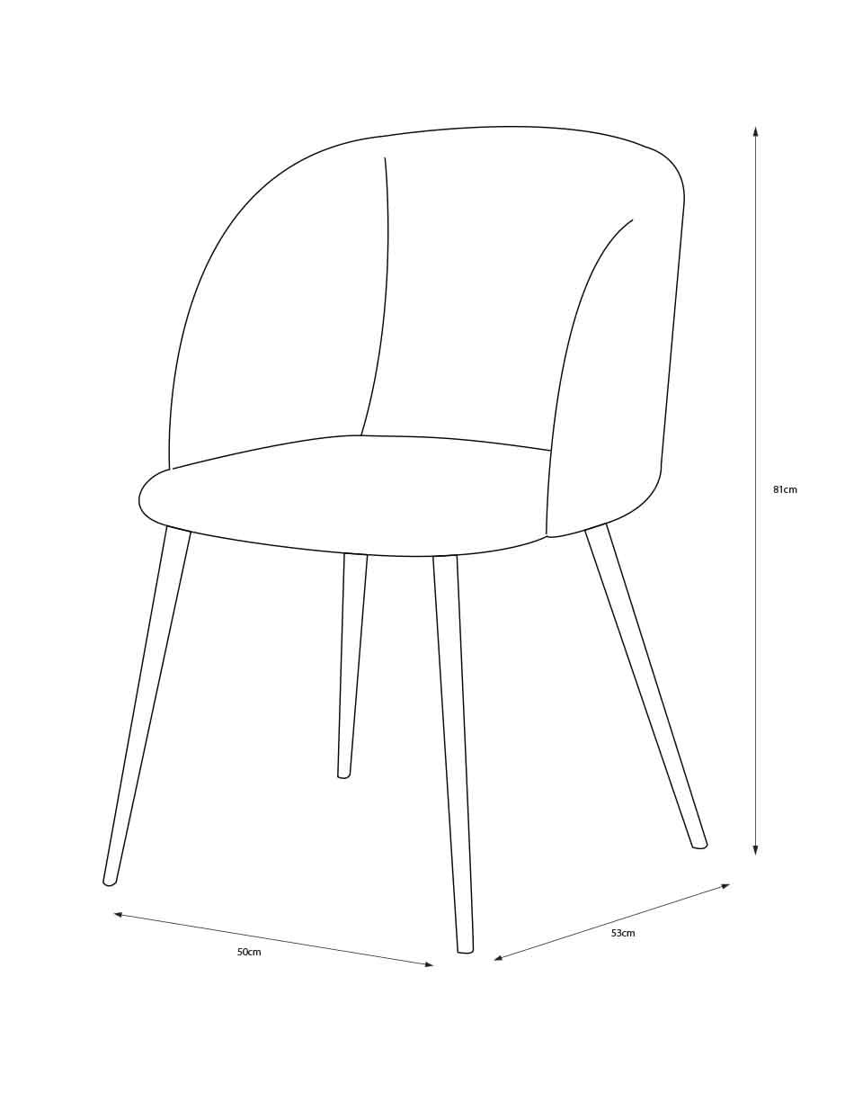 Alterego - Silla Terciopelo Mina, Color Gris
