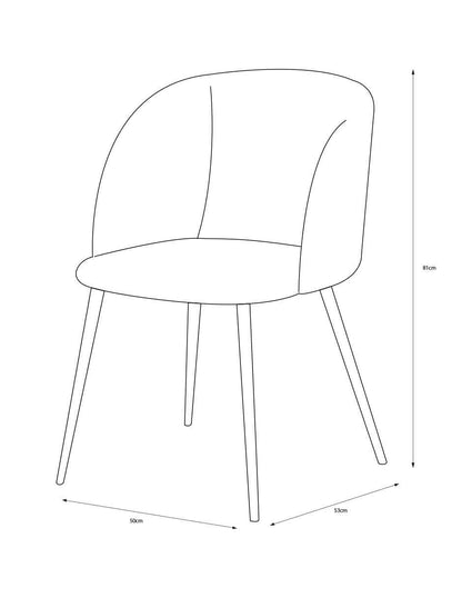 Alterego - Silla Terciopelo Mina, Color Gris