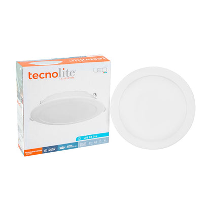 Tecnolite Lámpara LED Empotrable Downlight 9 W, Luz de Día - Blanco