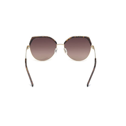 Guess Lentes de Sol GU7736 para Mujer, Color Habana Oscura con Armazón Metálico y Micas Humo Degradado con Protección UV Nivel 3