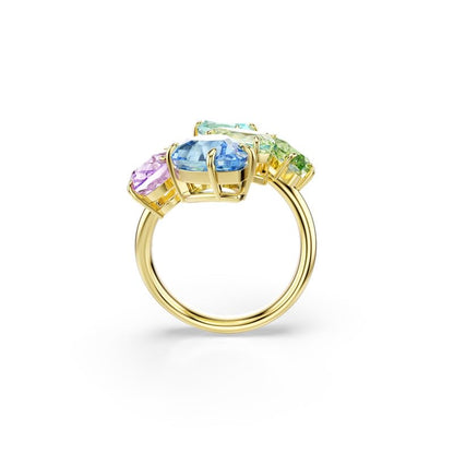 Anillo con motivo de Swarovski Gema, Mixtos, multicolor, chapado en oro