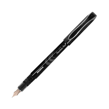 Zebra Pluma Fuente Desechable Z-Fountain Pen Tinta Líquida Caja 12 Piezas Color Negro.