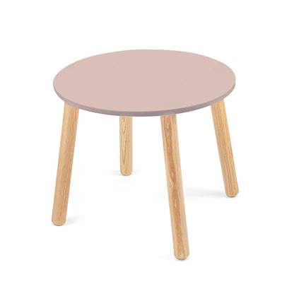 DUDUK Mesa Circular Infantil de Madera, Acabado Mate, 2 a 9 años - Infantil - Rosa