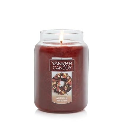 Yankee Candle - Vela aromática clásica de 22 onzas con Aroma a Corona de otoño de una Sola Mecha, Vela de aromaterapia de más de 110 Horas de combustión, Fragancia de otoño, Perfecta para Regalar