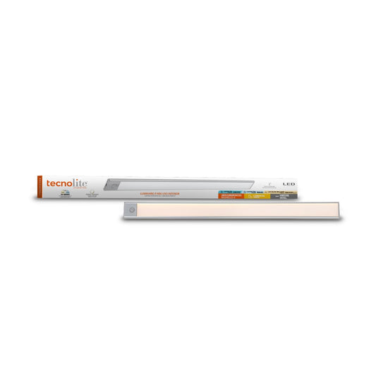Tecnolite - Lámpara Regleta LED 2.5 W Magnética Recargable 50 cm, Luz Blanca Ajustable, Sensor de Movimiento, Atenuable