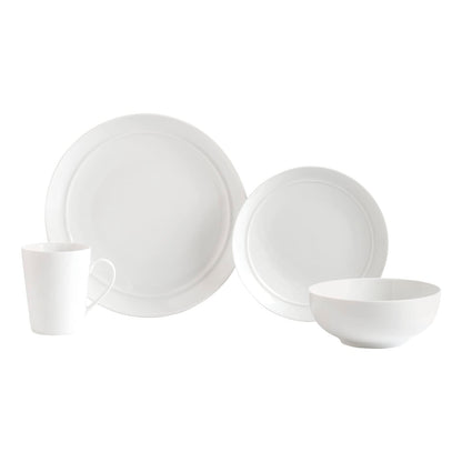 Le Bonne Table by Crown Baccara - Vajilla de Porcelana, de 16 piezas, 4 personas