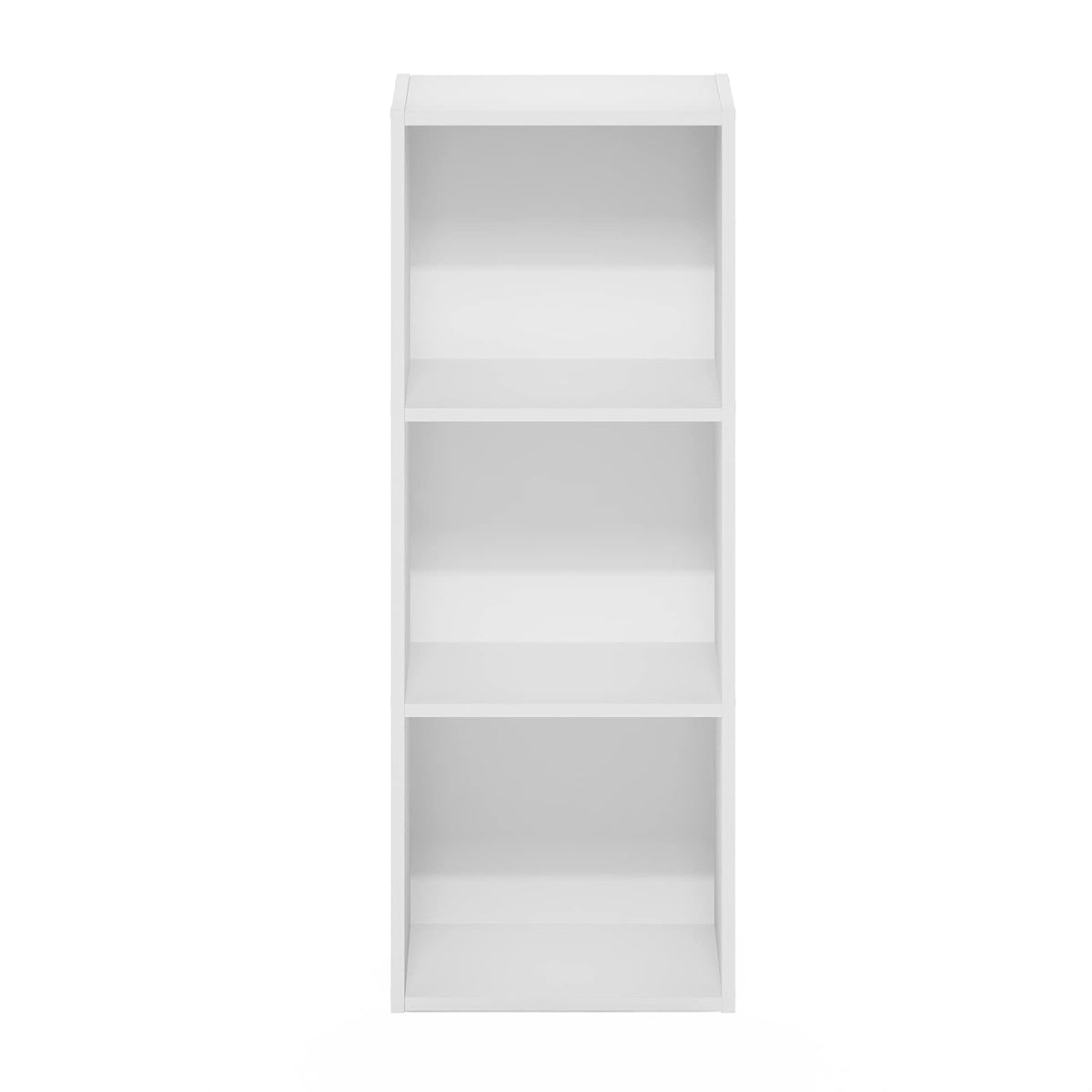 Furinno Pasir Estantería Abierta de 3 Niveles sin Herramientas, Blanco | 22,86 x 30,48 x 81,28 cm, para sala de estar, dormitorio, oficina en casa