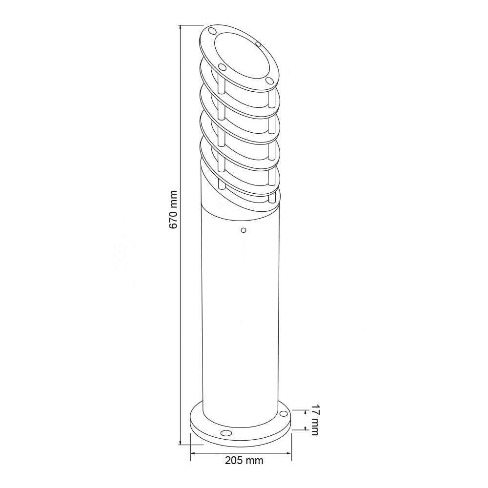 Tecnolite Mini Poste Exterior 60 W Máx, Base E27, IP65, Satinado, H-450/S