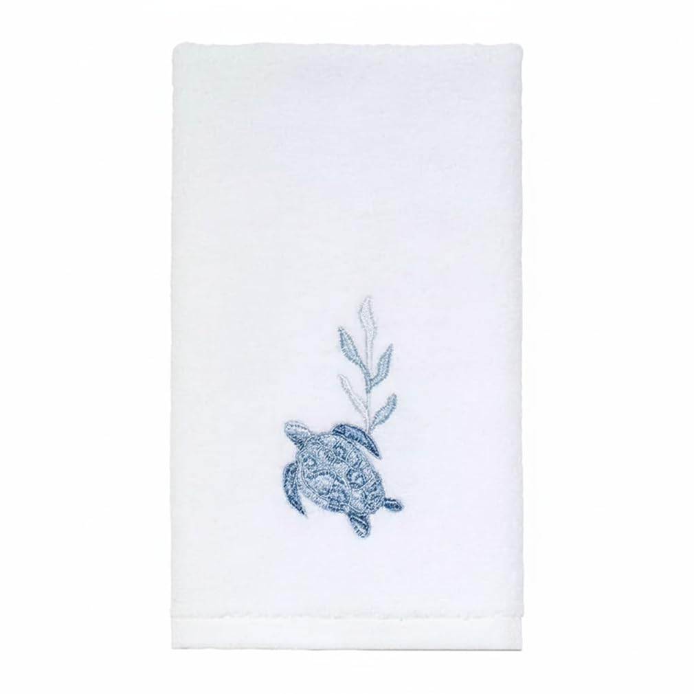 Avanti Linens - Toalla de Punta de los Dedos, Toalla de algodón Suave y Absorbente (colección Caicos), Blanco óptico, 18 x 11 Pulgadas - Fingertip Towel - Blanco óptico