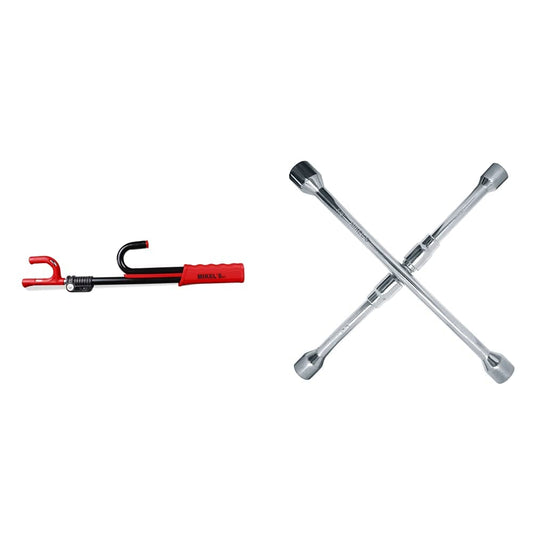 Mikel's BAV-50 Bastón de Seguridad Uso Ligero + Mikel's CC-14P Llave de Cruz Plegable 14” (13/16” - 3/4” - 17mm - 7/8”)