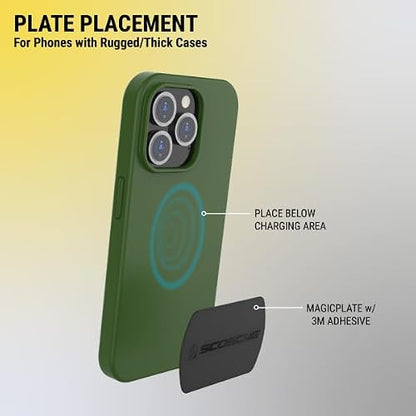 Scosche MPLT44THK2-BP0 MagicMount - Kit de Placa de Metal de Repuesto para teléfono, Placas de Metal Gruesas Extra Fuertes para Soporte magnético para teléfono Celular para Automóvil, Universal con Todos
