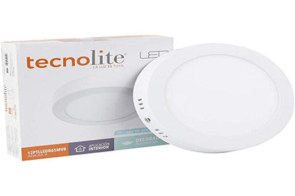 Lámpara LED, Lámpara LED para Sobreponer, Color Blanco, 12 W, Luz De Día 6 500 k, Tecnolite, Downlight LED + Lámpara LED Interior, 6 W, Luz de Día 6 500 k, 100-240 V, 350 lm, Color Blanco