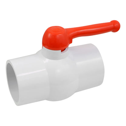 Válvula de bola de PVC con mango en T, color rojo Solvent Connections - Plástico blanco (482T600)