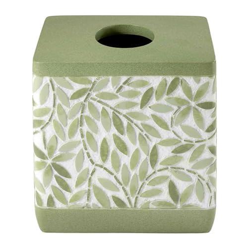 Avanti Linens - Funda para Caja de pañuelos, Accesorios de Resina para encimeras, artículos Esenciales para baño de Invitados (colección Stratford, Verde)