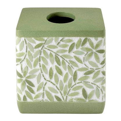 Avanti Linens - Funda para Caja de pañuelos, Accesorios de Resina para encimeras, artículos Esenciales para baño de Invitados (colección Stratford, Verde)