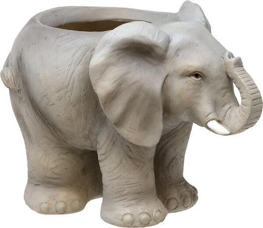 Spoontiques - Macetas Decorativas para Uso en Interiores y Exteriores, Maceta de Resina Pintada a Mano, decoración del hogar y jardín (Elefante, 5 x 7.5 x 5.5 Pulgadas)